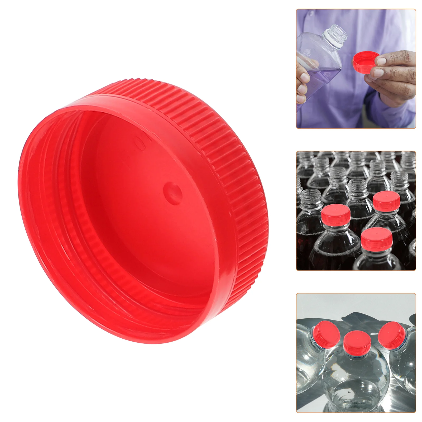 

100 Pcs Bottles Plastic Cap Handcraft Caps Accessories Sealing Lids Water Red for Child