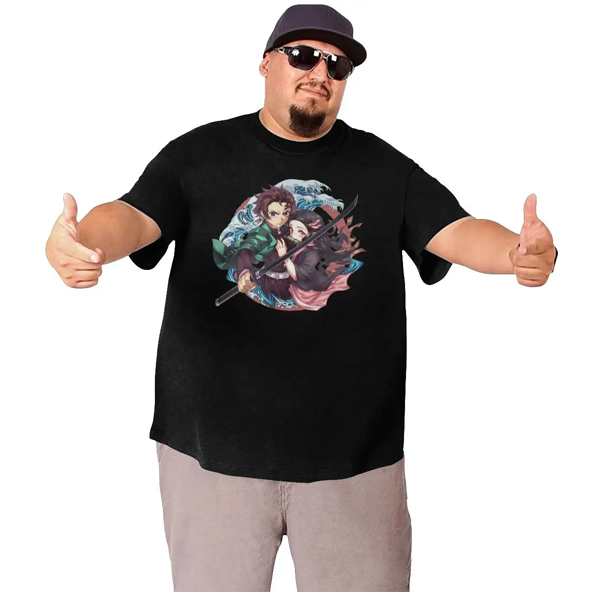 Demon Slayer aime T Shirts Pure Cotton printed Tops printed t-shirt Round Neck Big Tall Tees Plus Size 4XL 5XL 6XL T-Shirts