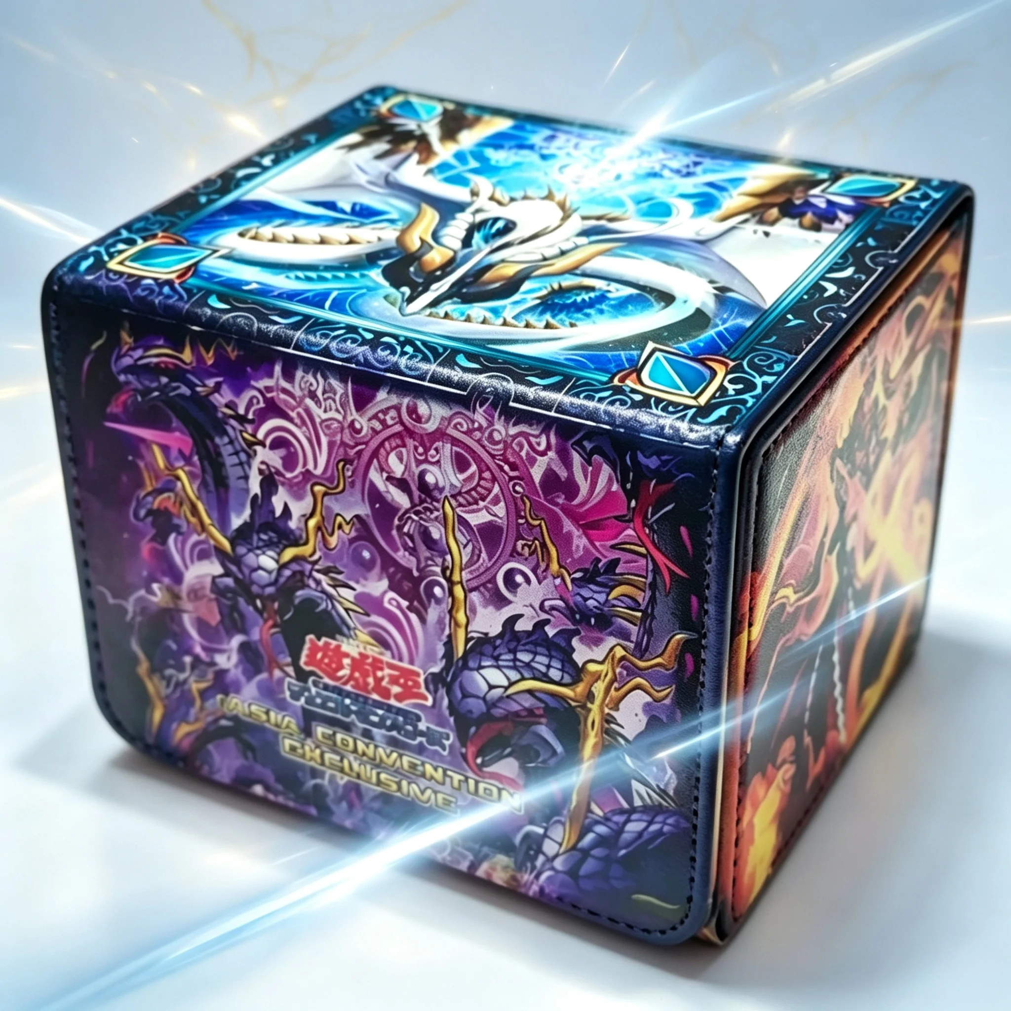 Yu-Gi-Oh！diy Ame No Habakiri No Mitsurugi Card Box Leather Magnetic Flip Cover Game Collection Card Protection Box Storage 100+