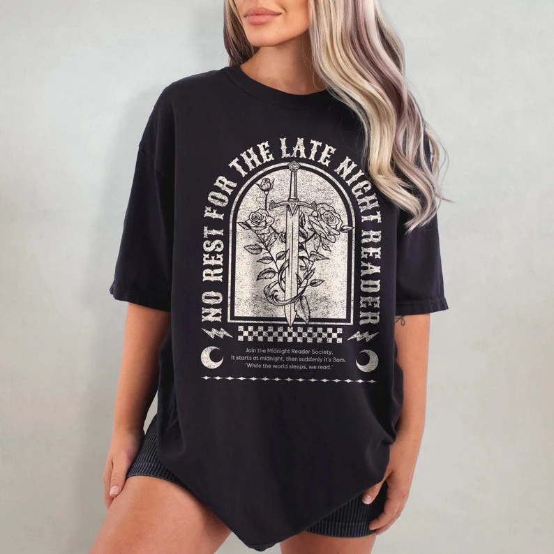 Fantasy Novel Reader T-Shirt for Book Lovers, Bookworm & Library-Themed Tee, Dark Romance Novel T-Shirt  graphic t shirts