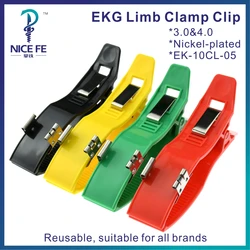 Nickel Plated Double Purpose Ekg Limb Clamp Clip Electrodes with Metal Spring for Ekg Machine Ecg Ekg Cable Electrocardiograph