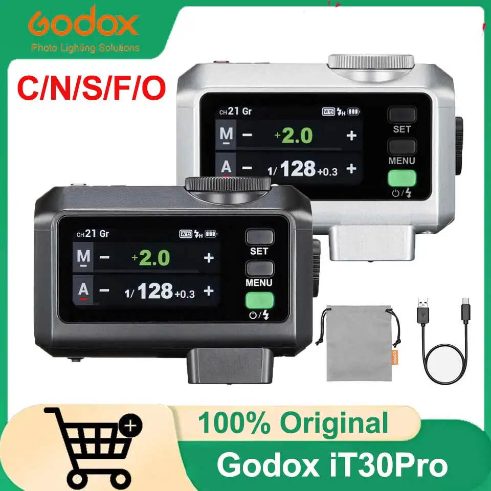 Godox iT30Pro 超軽量ミニ TTL フラッシュ、2.4GHz ワイヤレス、HSS 1/8000 秒、内蔵リチウム電池、2.8 インチ タッチスクリーン