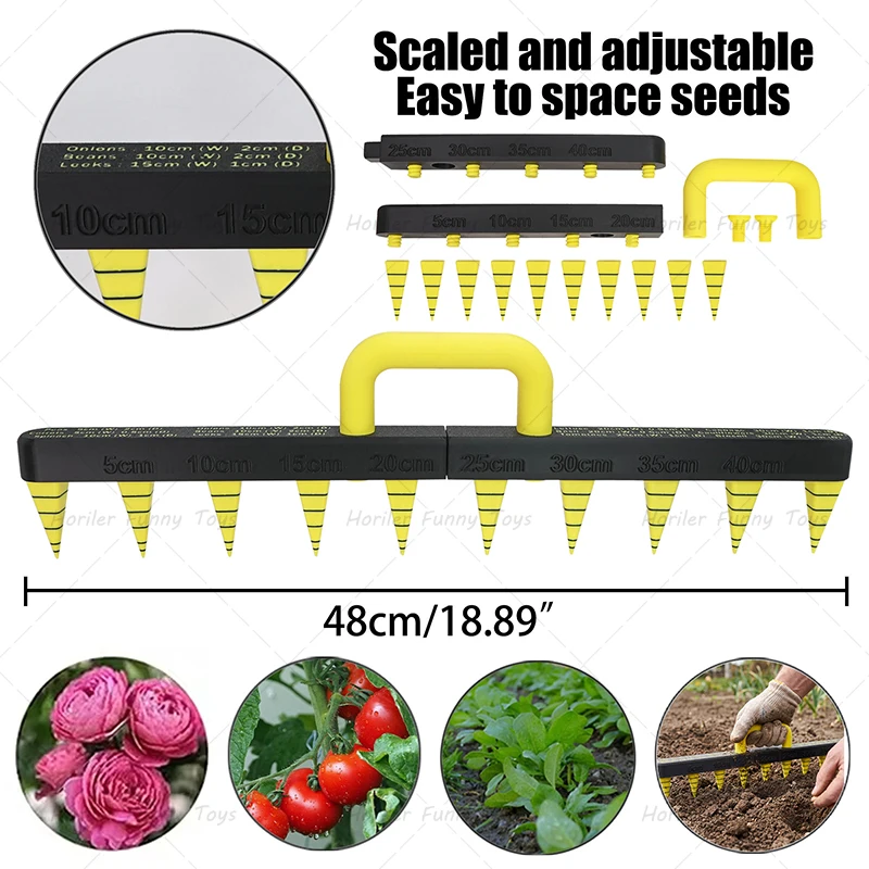 Seed Spacer Tool Seed Dispenser Sowing Hole Puncher For Planting Seeds Vegetable Garden Fast Seeding Adjustable Seed Tool
