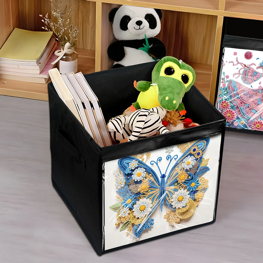 

280mm DIY Diamond Painting Storage Box Portable Canvas Craft Organizer for Kids Adults Home Decorations