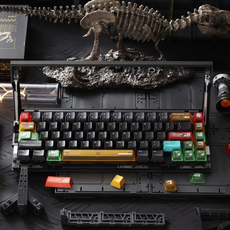 Alien Parasitic Theme Keycaps Metal Texture Pbt Cherry Height 182/63 Keys 1.7 Thickness Customized Mechanical Keyboard Keycaps
