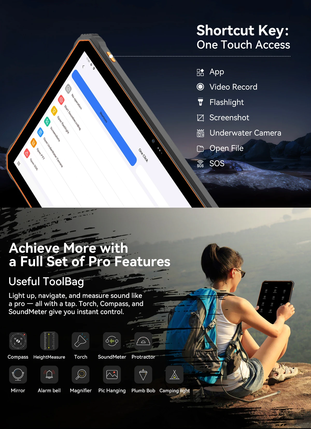 Blackview OSCAL SPIDER 10 Rugged Tablet Pad 11'' FHD+IPS Display 24GB(8+16) 256GB 20000mAh 45W MediaTek Helio G81 Android 15