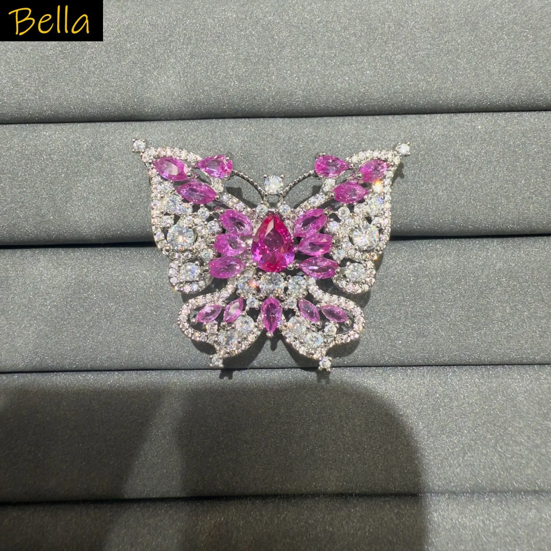 

fashion cubic zirconia ring for women jewelry unique multicolor butterfly adjustable ring blue fushia pink yellow cute shiny