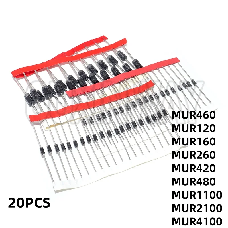 20pcs MUR460R DO-201 diode MUR460 MUR120 MUR160 MUR260 MUR420 MUR480 MUR1100 MUR2100 MUR4100