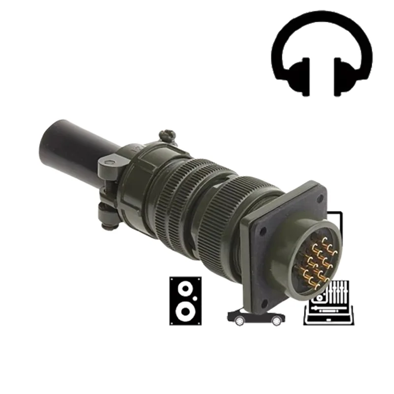 

Military-Spec 14-Pin Aviation Connector Set: MS3106A 20-27S Receptacle & MS3102A 20-27P Plug, Olive Drab, Threaded Coupling​