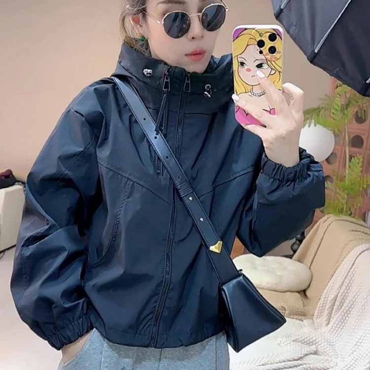 Women's Short Lightweight Loose Breathable Sun Protection Clothing Large Size Comfortable Trench Coat Summer Autumn Outerwear