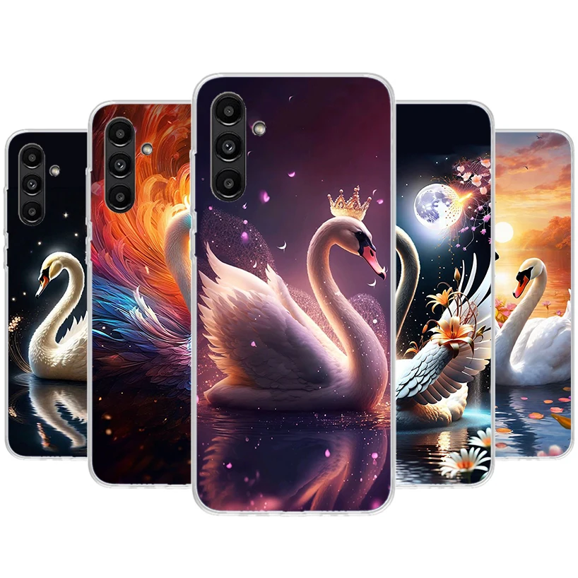 White Swan Grace Art Phone Case For Samsung Galaxy A51 A71 A50 A70 A40 A30 A20E A10 A41 A31 A21S A11 A01 A6 A8 + A7 A9 Plus