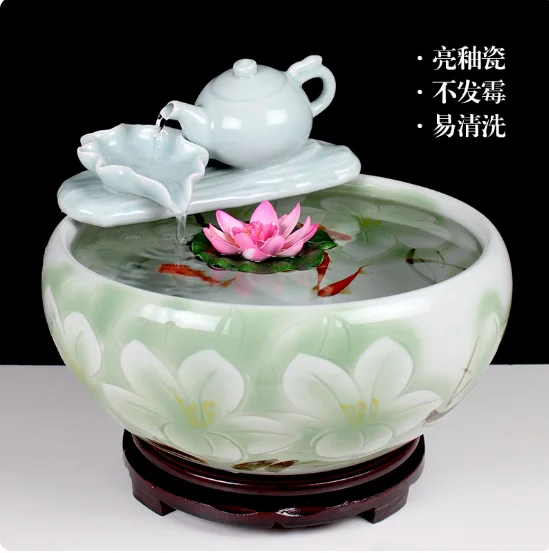 

Аквариум керамический проточный фильтр для воды, увеличивающий кислород, водный пейзаж, домашний декоративный фонтан, циркулирующие украшения