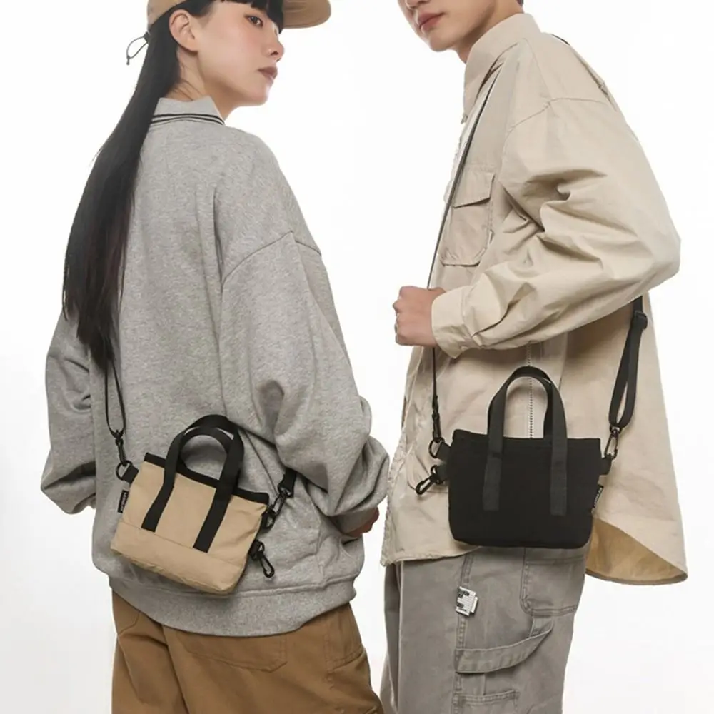 All-match Large Capacity Men Crossbody Bag Nylon Harajuku Mobile Phone Pack Pendant Casual Men Purse Male