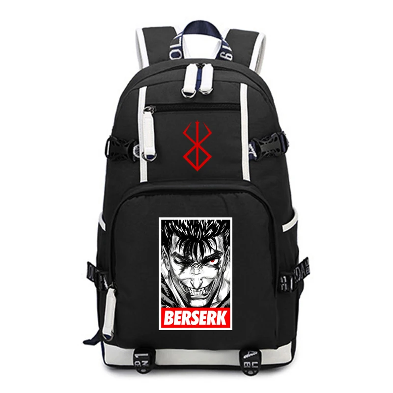 Mochila de Anime japonés Berserk para adolescentes, Mochila de viaje de gran capacidad, Mochila de Manga BERSERK, Mochila escolar para estudiantes, Mochila para ordenador portátil para hombres