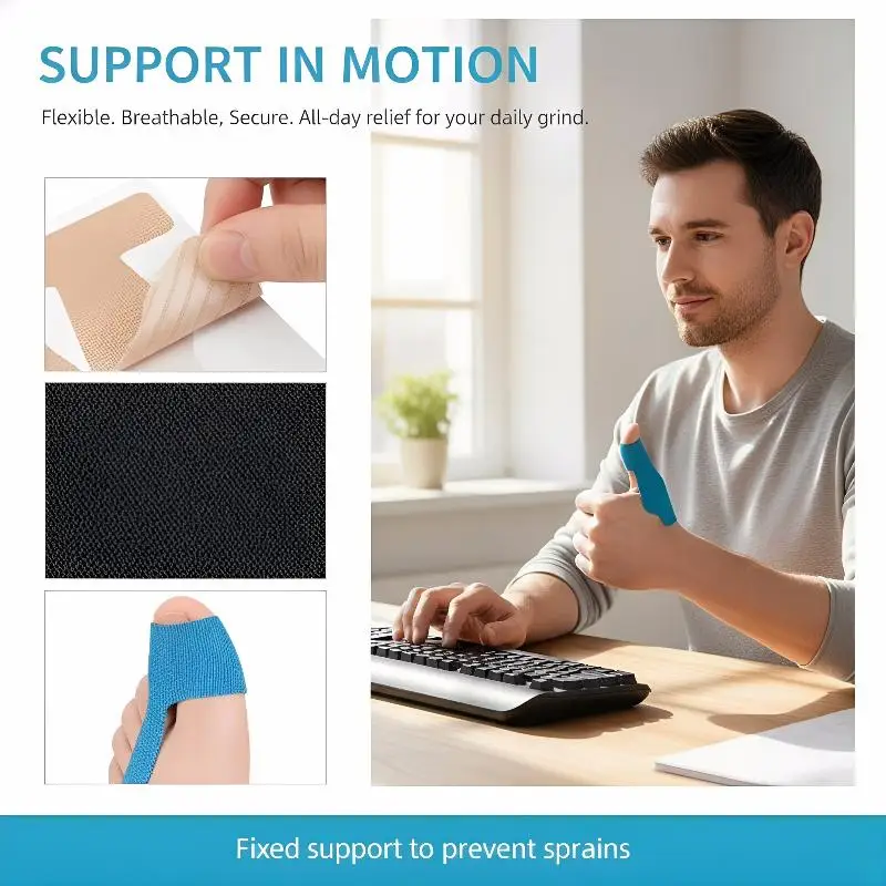 Thumb Support Tape Elastic 10 Sets Precut Design for  Stable Sports Hand Joint Protection