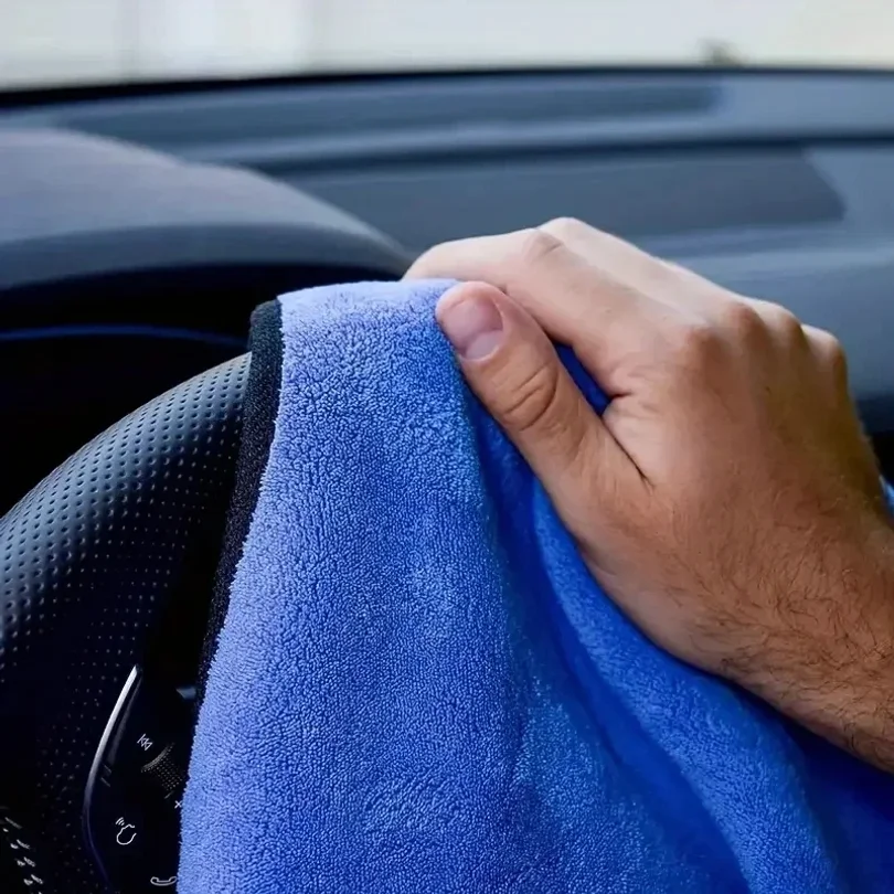 3/6pcs Microfiber Car Washing Towel Soft Quick Drying Windows Mirrors Wiping Rags Home Double Layer Cleaning Cloths