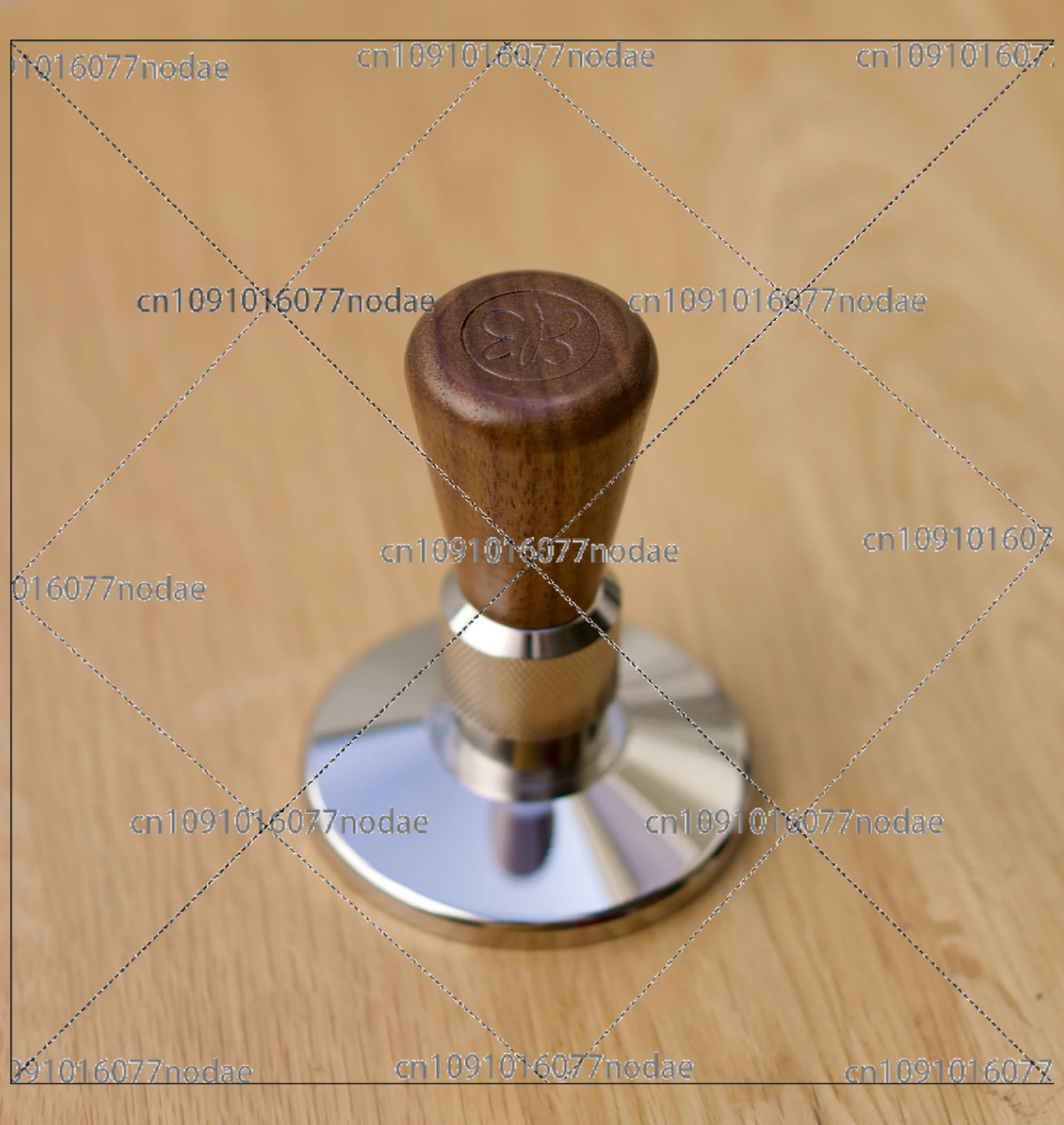 9Bar Coffee Machine Elastic Righting Powder Hammer,Skateboard Wooden Handle, Concentric Circle Shading 53.75mm