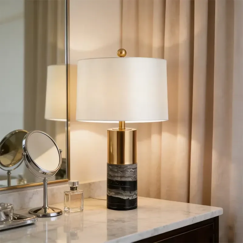 Modern Energy Saving LED Desk Lamp AC Power Stone Design Table Light for Hotel Home Decoration Bedside Reading Lighting