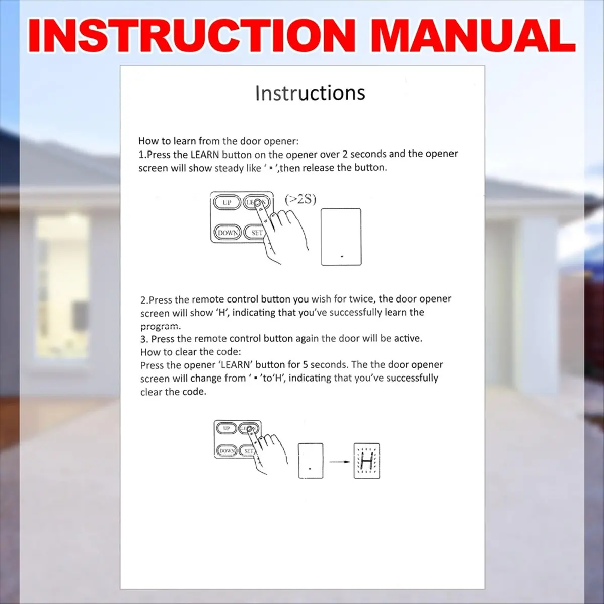 Latest Model 6 Pcs Garage Door Remote for Garage Opener Transmitter for Automatic Swing Sliding Opener Security Door