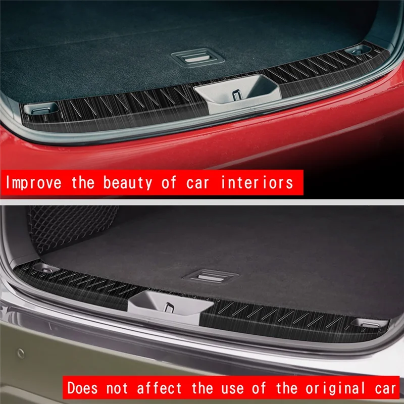 Car Rear Bumper Built-In Rear Guard Trunk Anti-Scratch Guard Car Accessories for Mazda CX60 2022 2023 Silver 2PCS