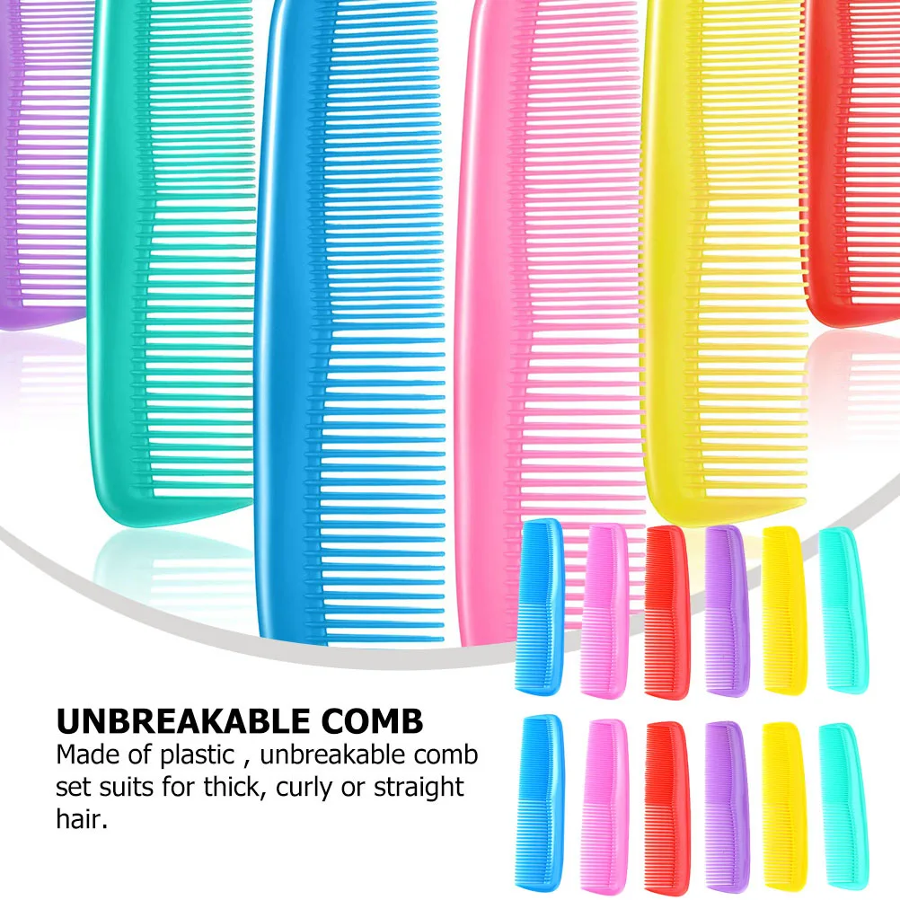 

12Pcs Mini Plastic Hair Comb Travel Portable Hairdressing Comb Durable Anti-Static Set for Home Salon Barber Use