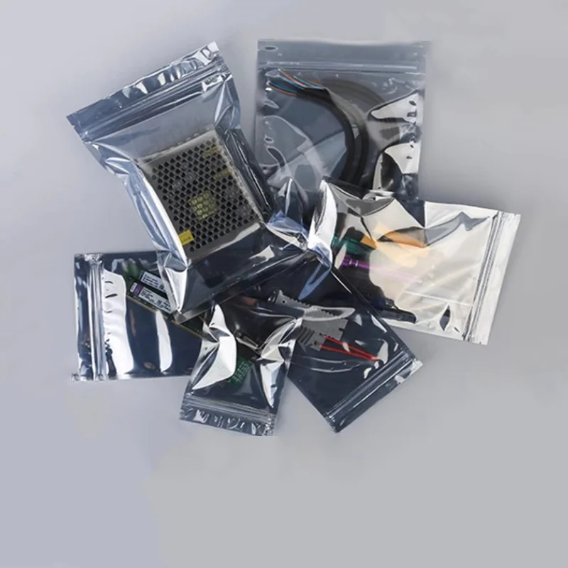100 bone-stick bags, anti-static ziplock bags, mobile phone packaging bags, flat mouth storage bags, printed logo