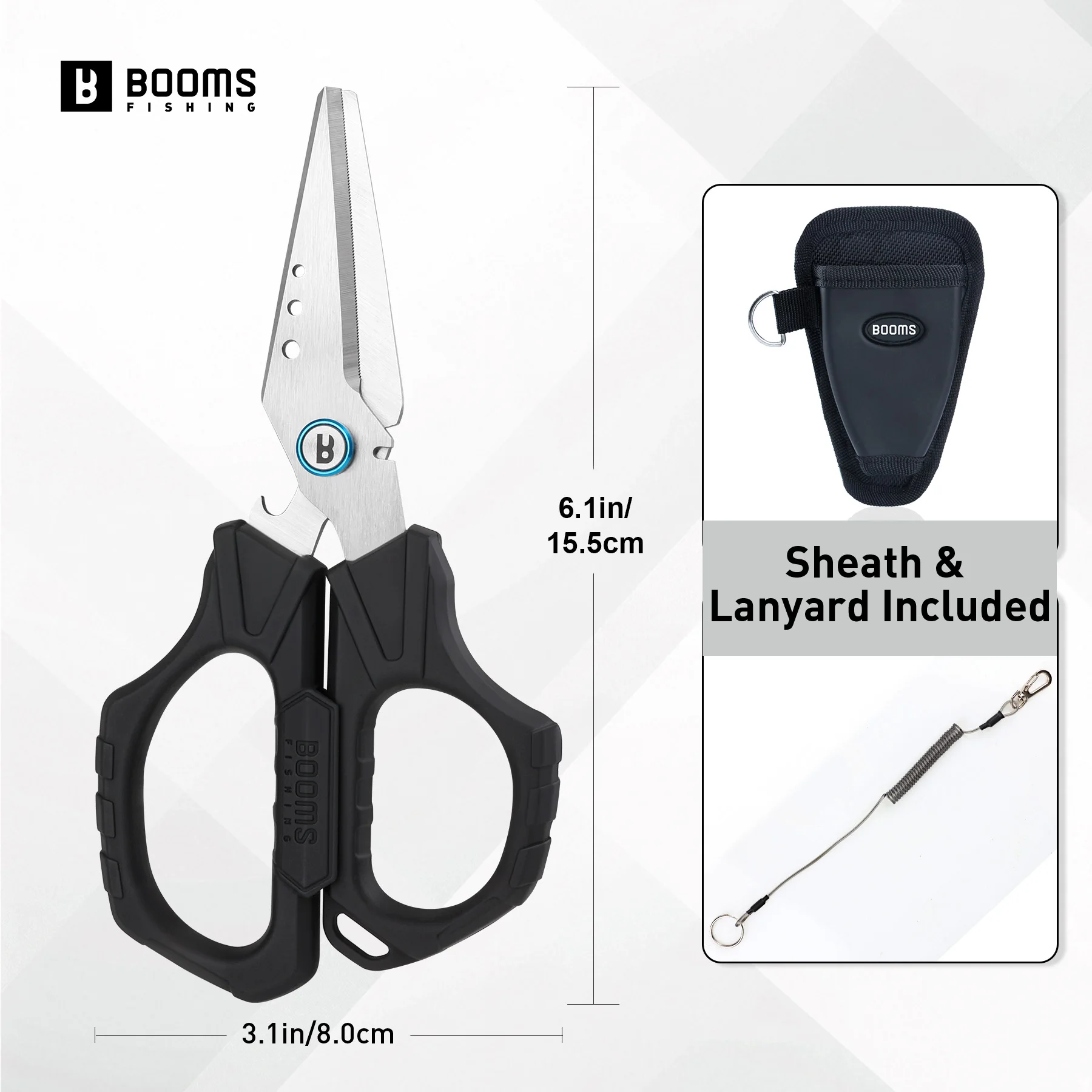 ازدهار الصيد S04 الصيد مضفر خط القاطع مقص الصيد المقصات المسننة مع فتاحة الزجاجات قطع أسلاك الفولاذ أدوات الصيد