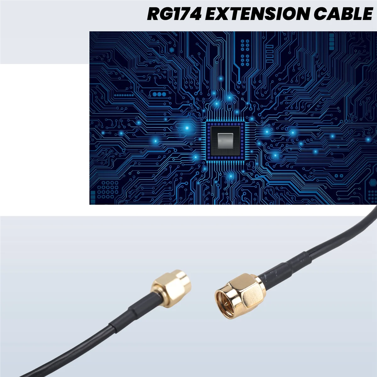 ABFA 10 M SMA ชาย SMA ชาย M-M Connector RF COAXIAL Pigtail RG174 สายทอง