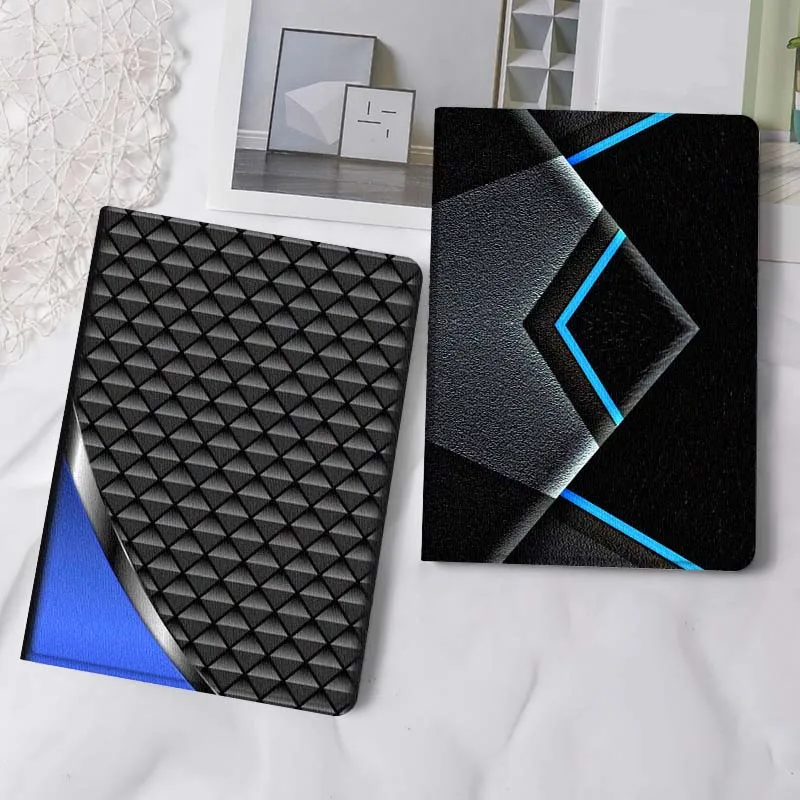 

Чехол для планшета из синего карбона для iPad Pro, Air, Mini 2, 3, 4, 5, 6, 7, 6-го, 7-го, 10-го, 11-го поколений, 10.2, 9.7, 10.5, 11 дюймов, складной, подарок