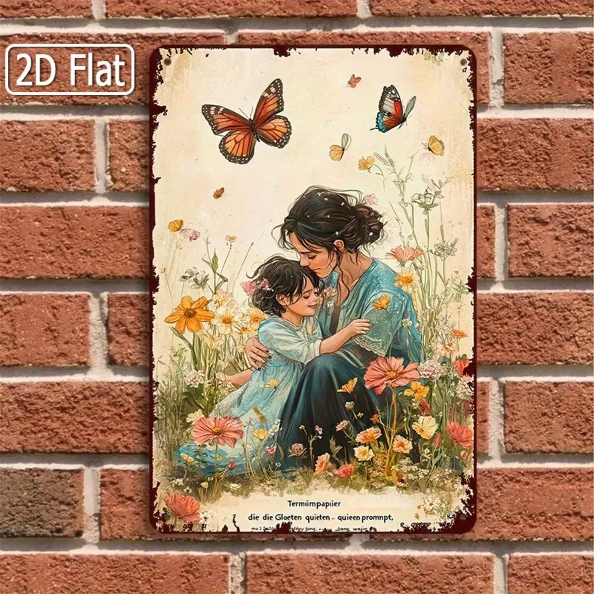 

1PC Tin Sign "Happy Mother's Day" - Vintage Mother & Child Wall Art, Sentimental Gift for Mom, 8x12in/20x30cm