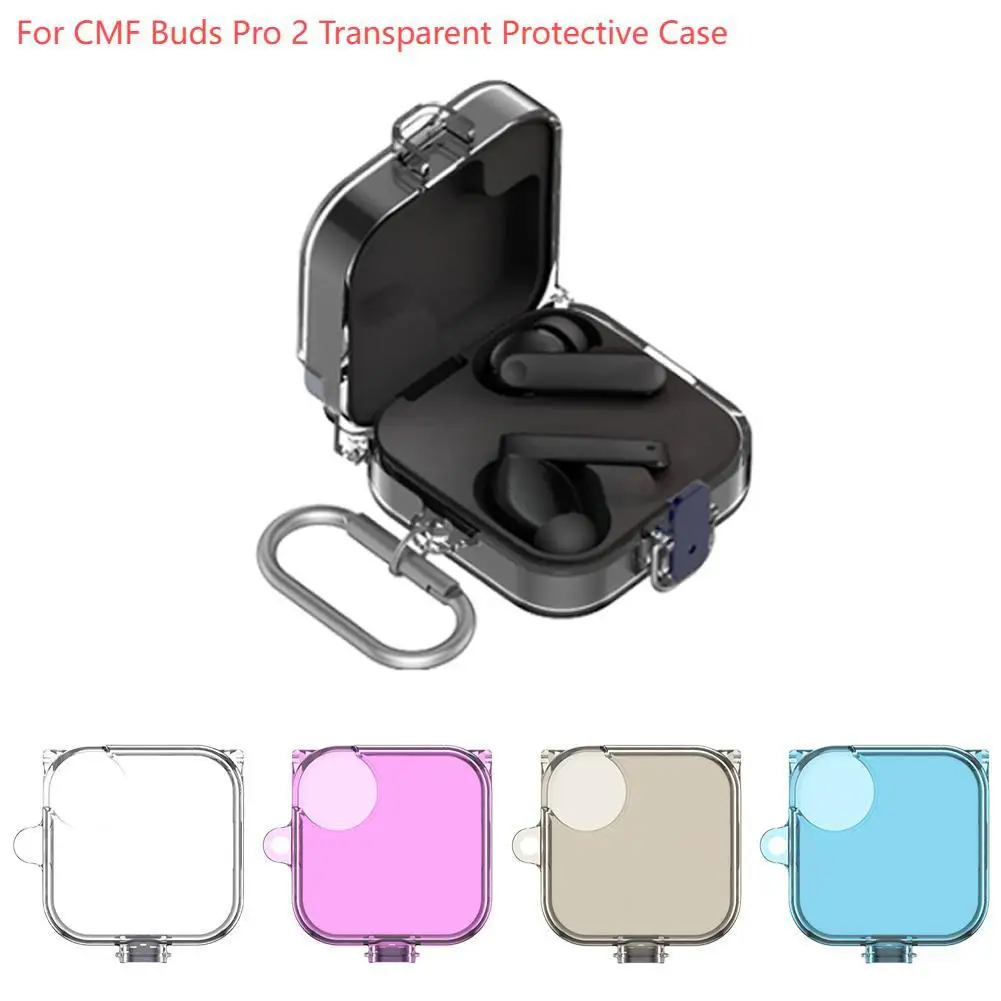 For CMF Buds Pro 2 Earphone Protective Case Transparent Lock Cover Waterproof Dirt-resistant Anti-fall Wireless Earphone Accesso