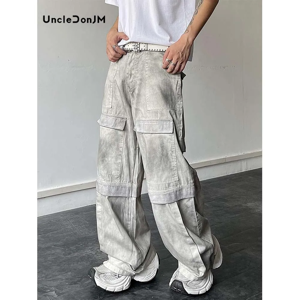 

Heavy Industry Waste Soil Dirty Cargo Pants Distressed Y2k Pants Street Wear Baggy Jeans