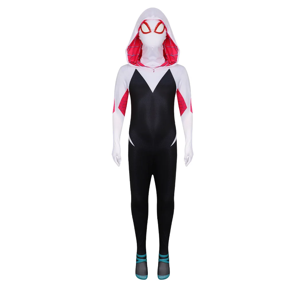 Gwen Spider Man Tight Suit Hero Adult Cosplay Costume Halloween Children'sJumpsuit Miles