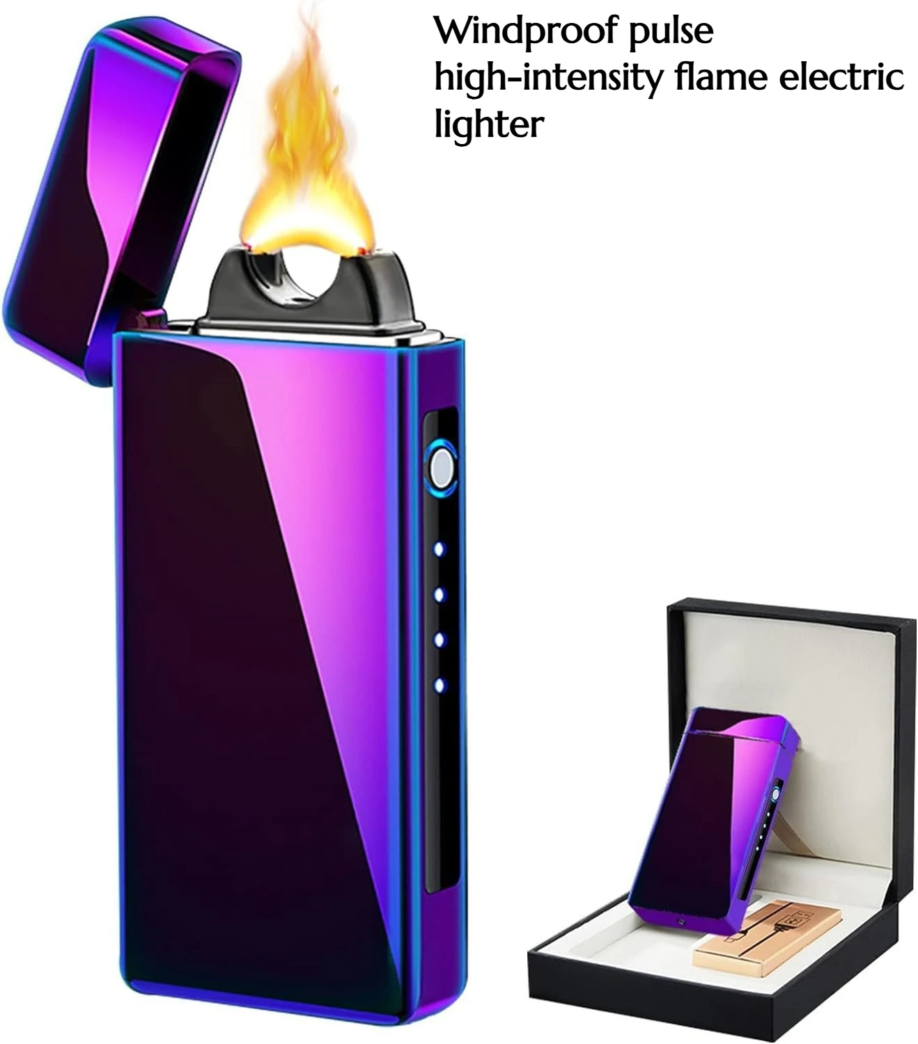 Windproof Pulse High-intensity Plasma Flame Electric Arc Lighter Rechargeable USB Men's Business Executive Level Lighter