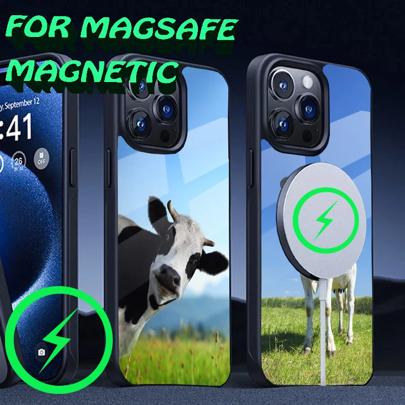 Dairy cow Animal Phone Case For iPhone 16,15,14,13,12,11,Plus,Pro,Max Mini Magsafe Magnetic Wireless Charging