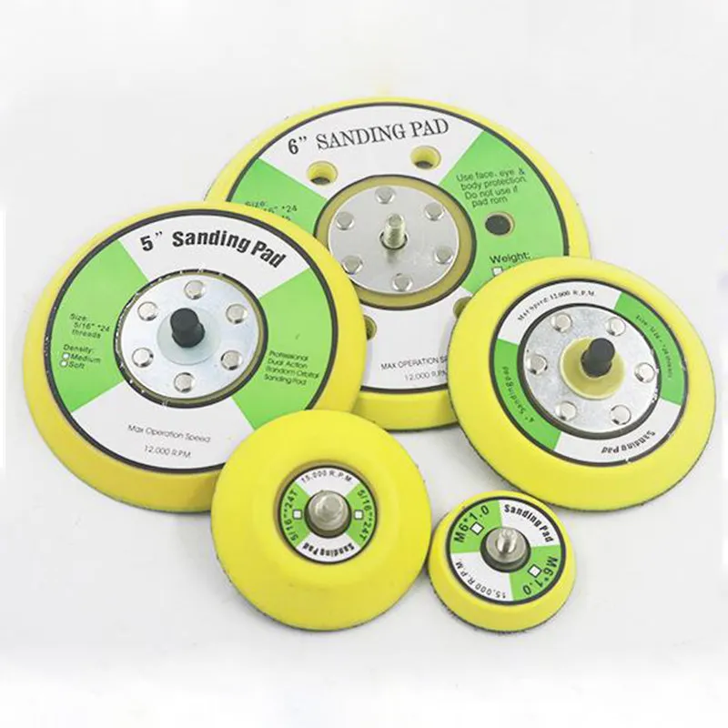 1/2/3/4/5/6 Inch M5 M6 M8 Thread Polishing Sanding Pad Pneumatic Sander Disc Backer Plate Hook&Loop For Grinder Rotary Tool