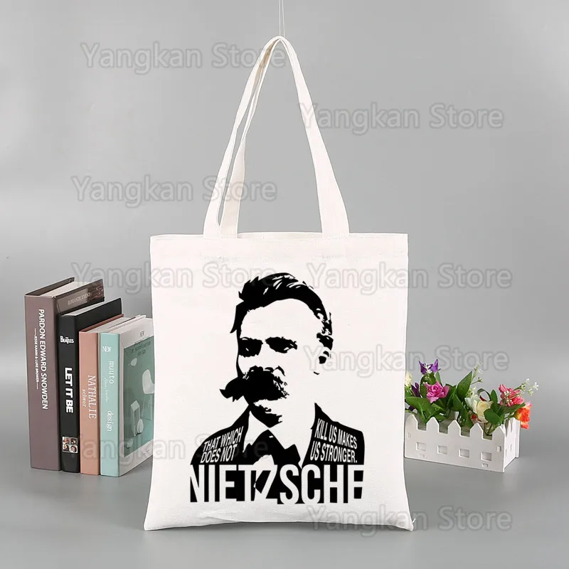 

God Is Dead Friedrich Nietzsche Nihilist Canvas Shoulder Bag Canvas Tote Eco Shopping Bag Canvas Tote Bag HandBag Daily Use