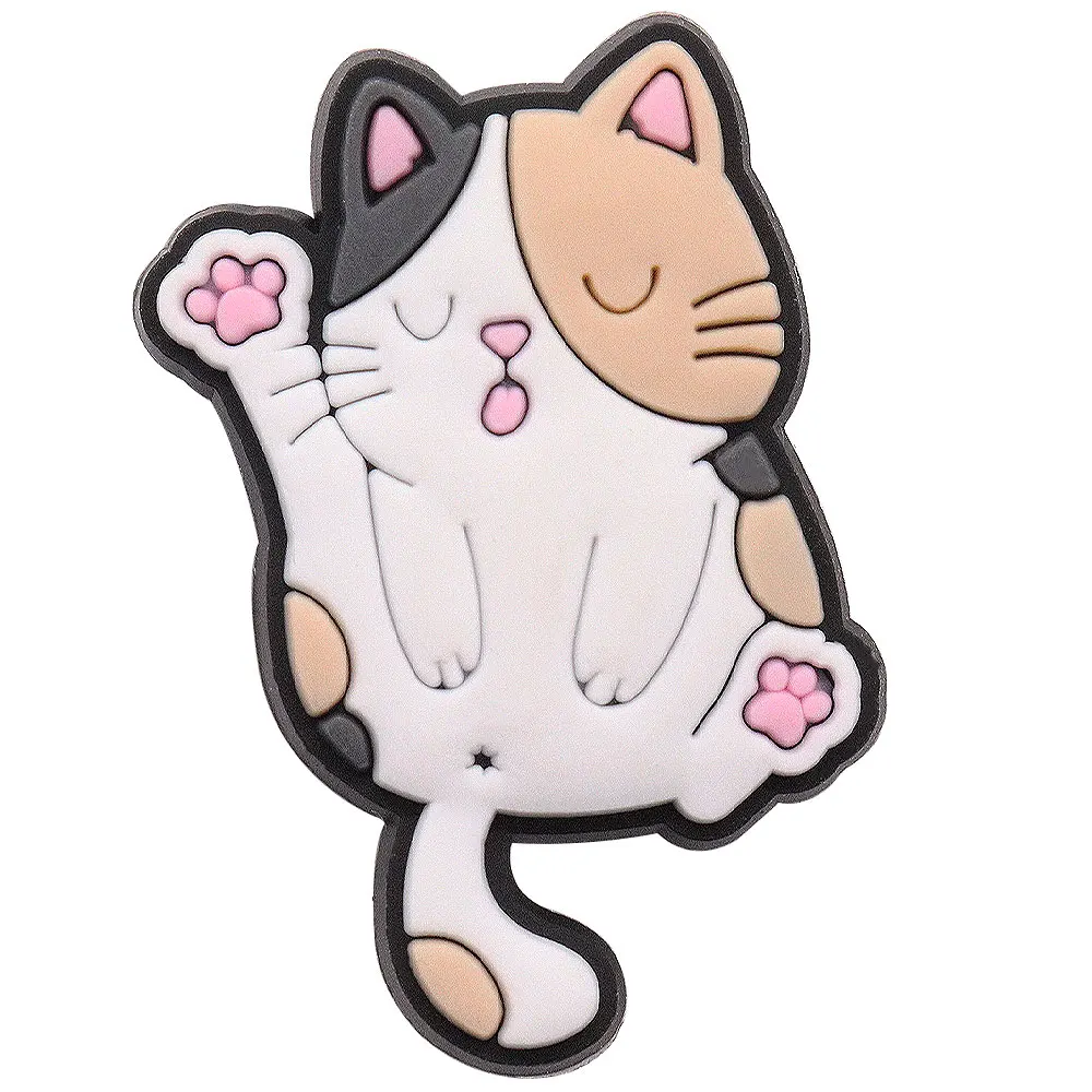 1-17PCS PVC Kawaii Tier Katze Mama Sandale Schuh Dekoration Schnalle Charms Fit Armbänder Loch Slipper Zubehör kind Weihnachten Geschenk