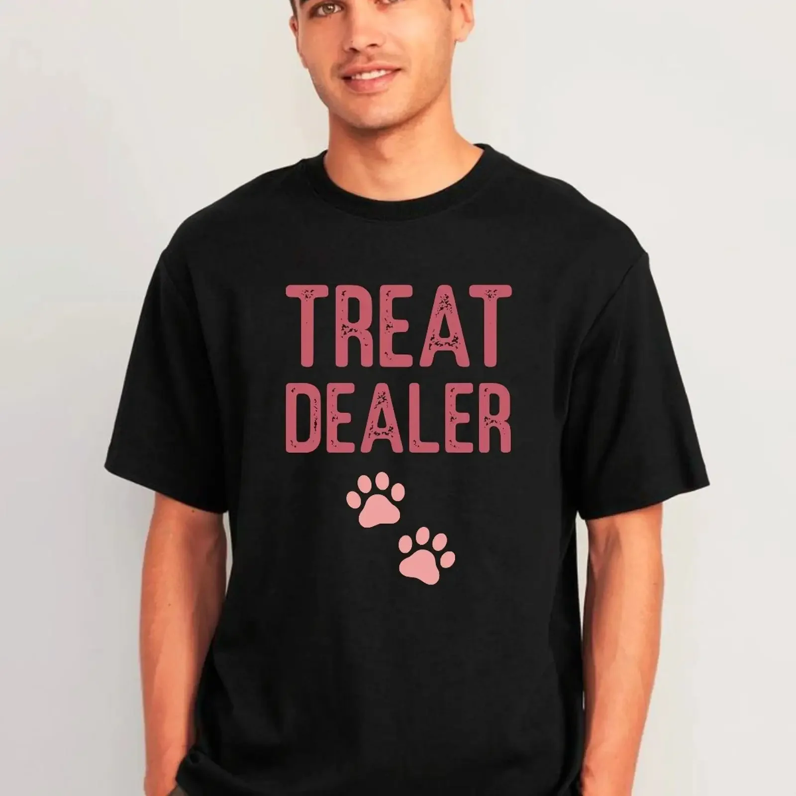 T Shirt Leckerli Händler Pfotenabdrücke Hundeliebhaber lustig Haustierliebhaber Besitzer Geburtstagsgeschenk vintage Washed