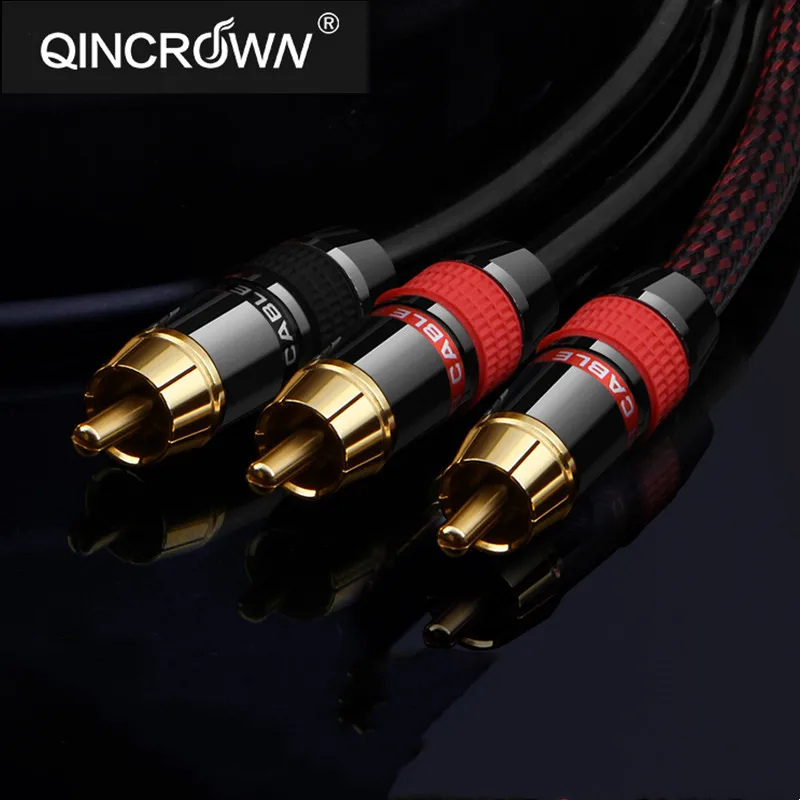 Monster One Point Two Audio Cable Pure Copper Gold Plated Single RCA to 2 RCA Double Lotus Y Adapter Amplifier Subwoofer Cable