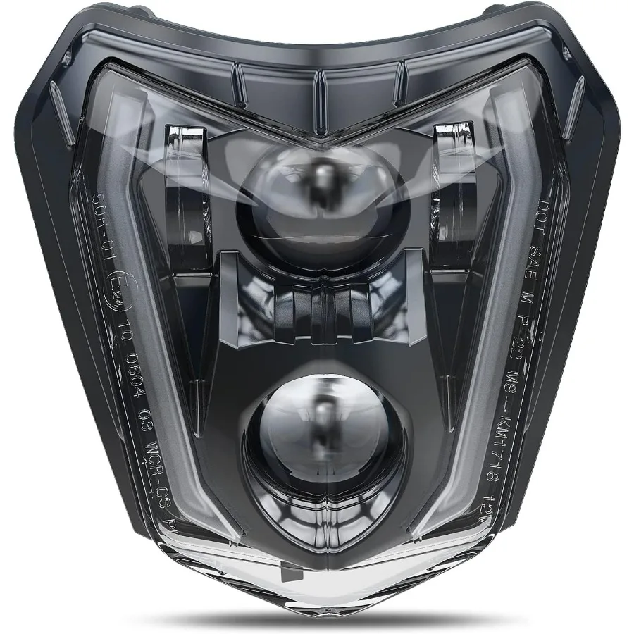 

Dirt Bike Headlight, 66W 3000LM DOT LED Headlight with DRL High Low Beam, Compatible with Enduro Motorcycle Pit Bike ATV EXC XCW