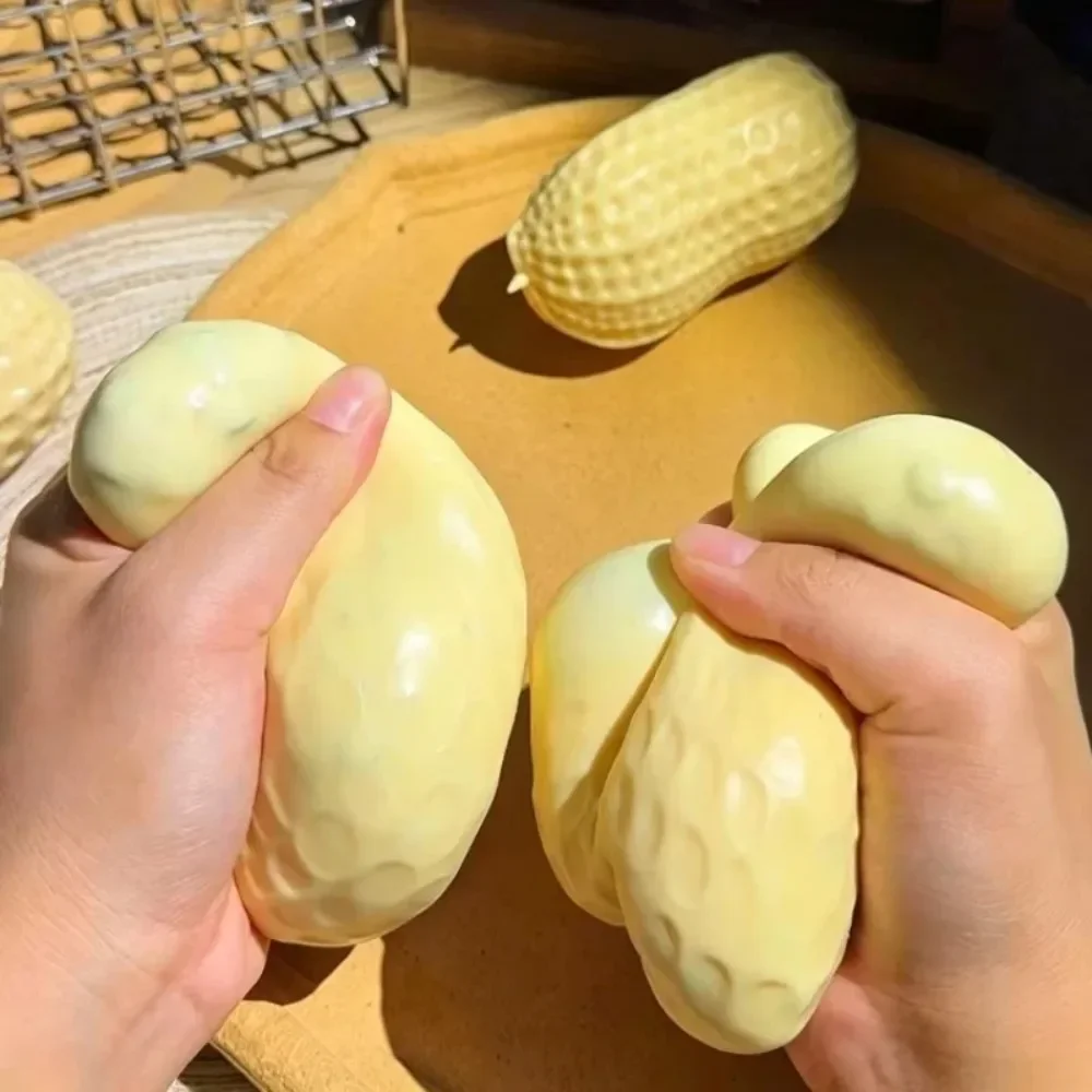 @Peanut Squishy Crunchy Stress Ball Squeeze Toy Handmade Squeeze Ball Buttery-Soft Feel Fidget Toy ASMR Sensory Toys for Adults