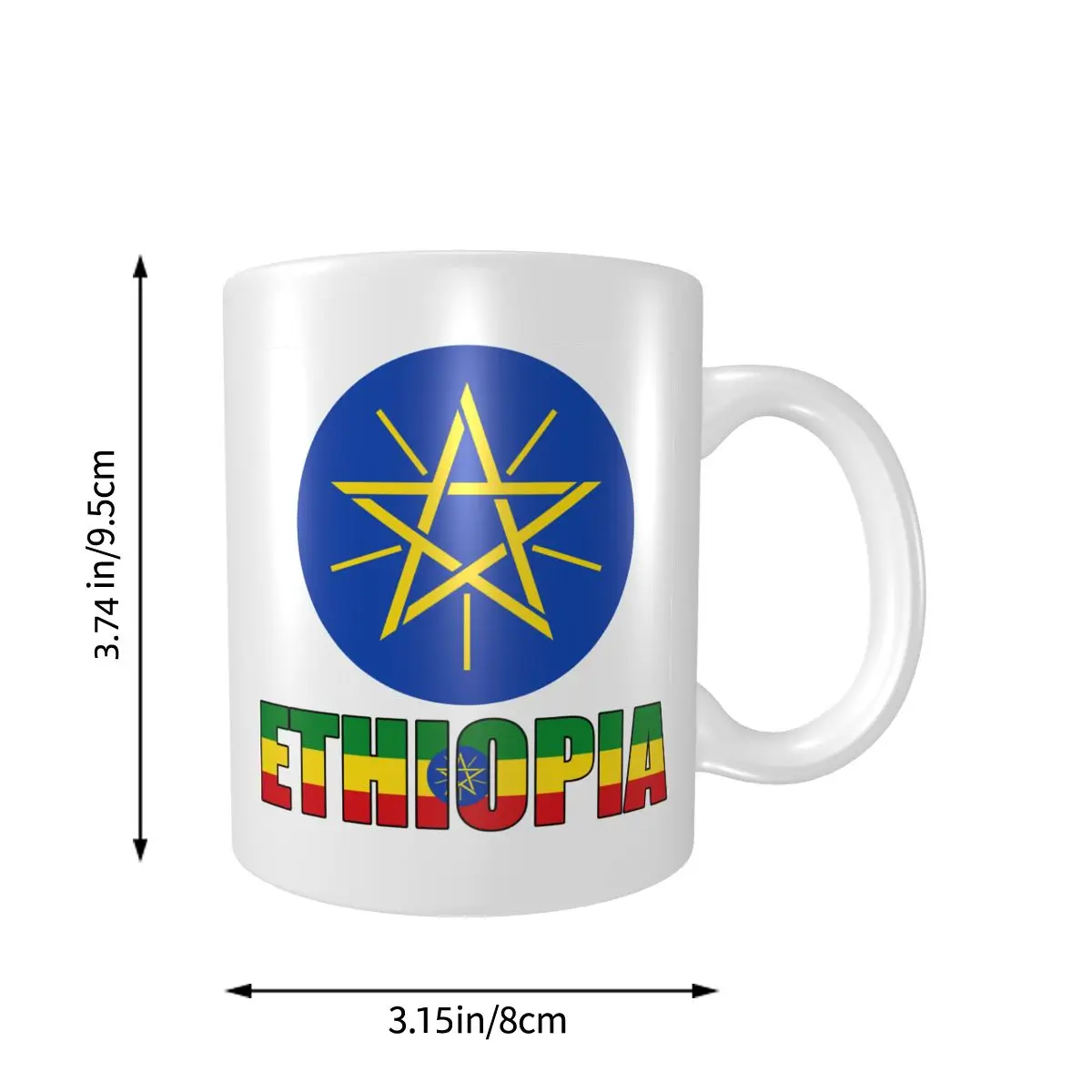 Mark Cup Mug Ethiopia Letter Flag Emblem Coffee Mugs Tea Milk Water Cup Travel Mugs For Office Home