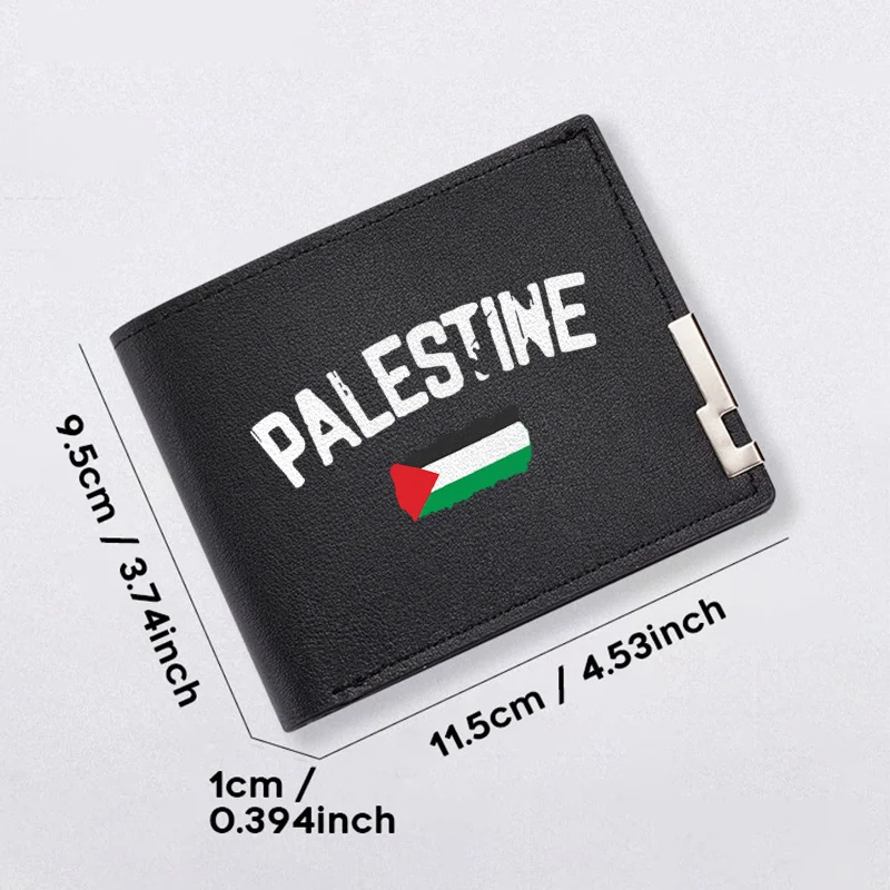 MĘSKI PORTFEL W STYLU PALESTYŃSKIEJ FLAGI, WYKONANY Z EKO-SKÓRY, LEPKI, LEKKI, TRWAŁY, ELEGANCKI AKCESORIUM DLA CODZIENNEGO UŻYTKU.