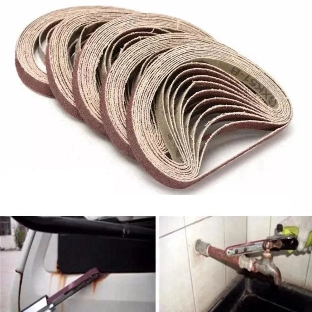 ABWR-50Pcs 샌딩 벨트 330X10mm 샌더 파일 도구 P40 - P600 연마 샌딩 스크린 밴드 전동 공구 액세서리 목재 Easy Insta