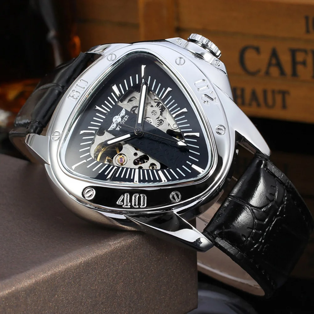 

Automatic Mechanical Wrist Watch for Men Black and Silver Stainless Steel Strap Comfortable Wear Daily Use Mens Watch