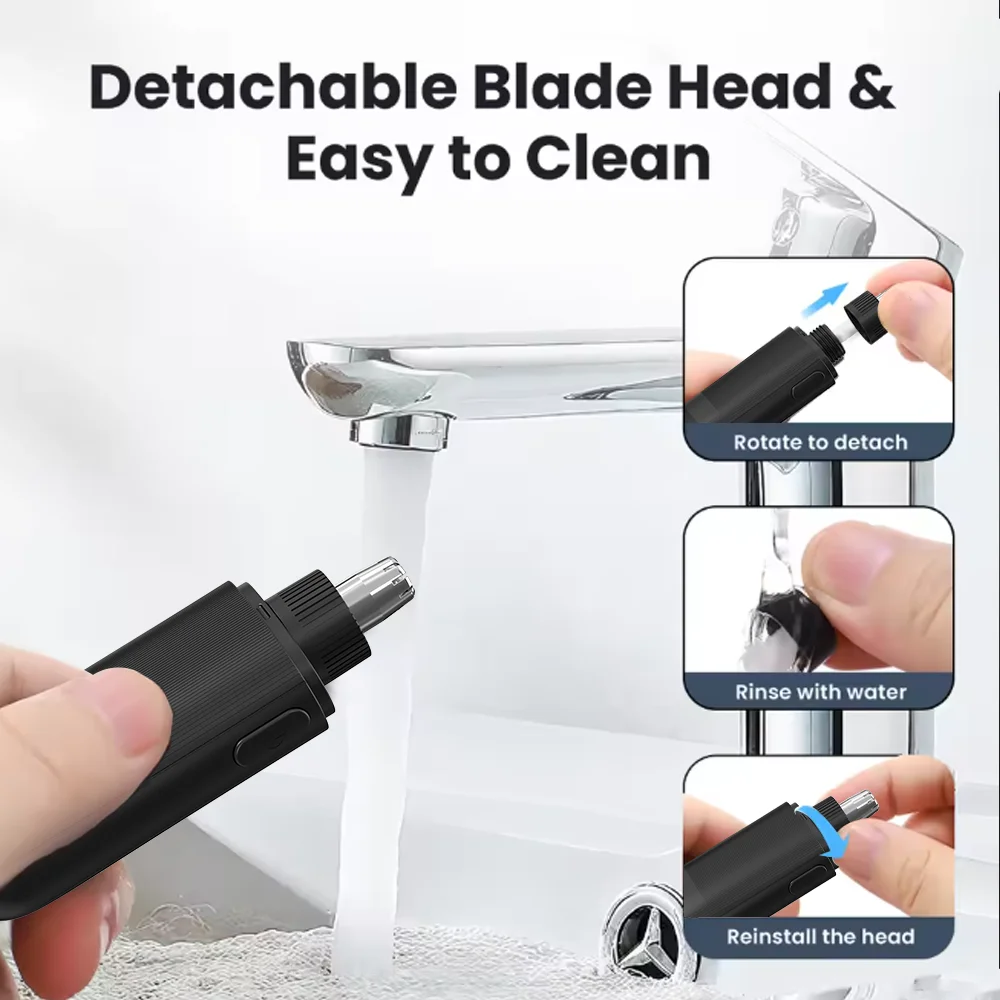 Electric Nose Hair Trimmer Clipper Mini Portable Beard Trimmer for Man USB Rechargeable Fully Automatic Washable Trimmer