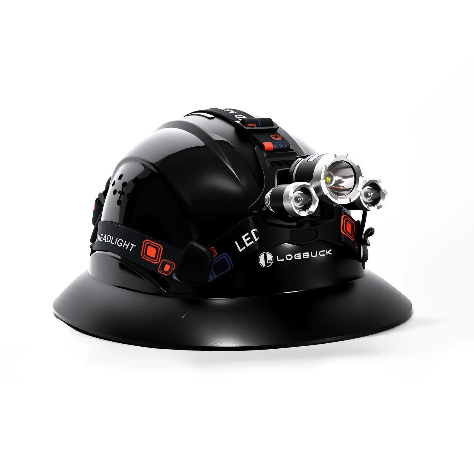 Genuine Professional Hard Hat with Headlamp, Labor Insurance Thickened and Widened Sun Protection Wide Edge Safety Helmet