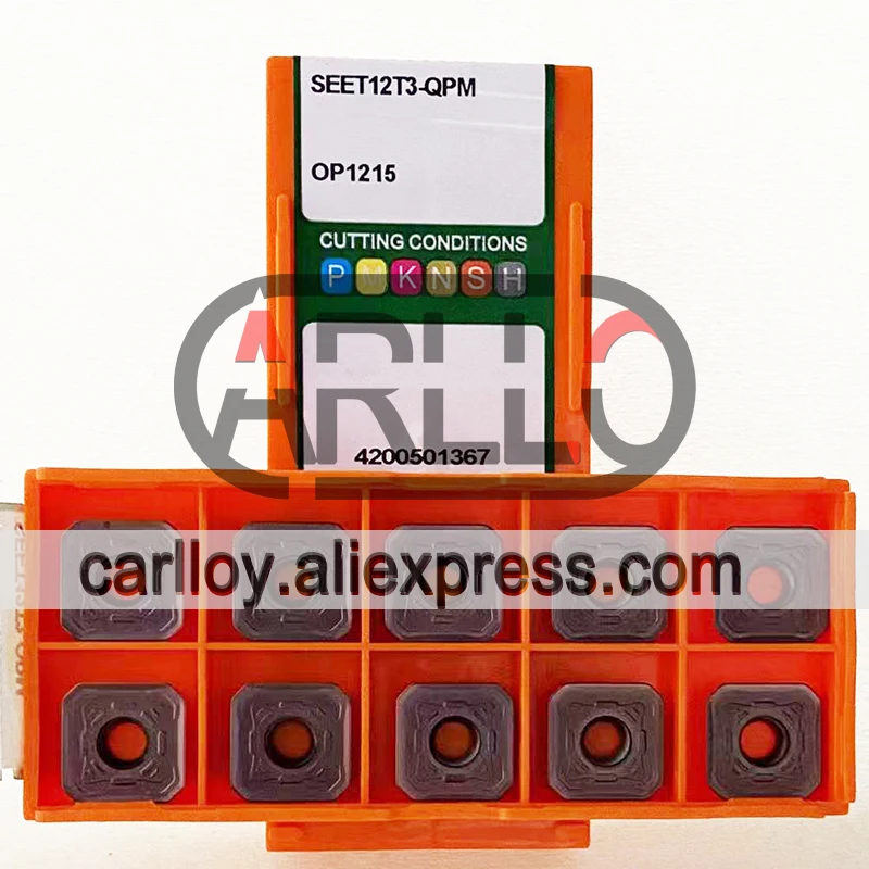 

Фрезерная вставка SEET12T3-QPM OP1215 OP1315, карбидная фреза, токарный инструмент, лезвие SEET 12T3 для ЧПУ-инструмента