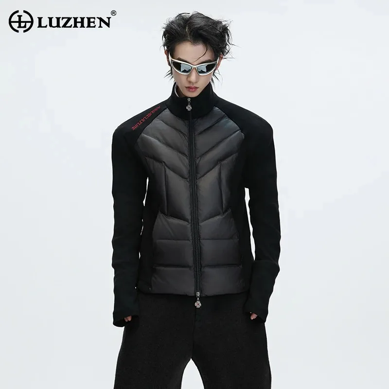 

LUZHEN 2025 зимние персонализированные утолщенные теплые пуховики с тиснением, мужская мода, красивое стеганое пальто JY5695